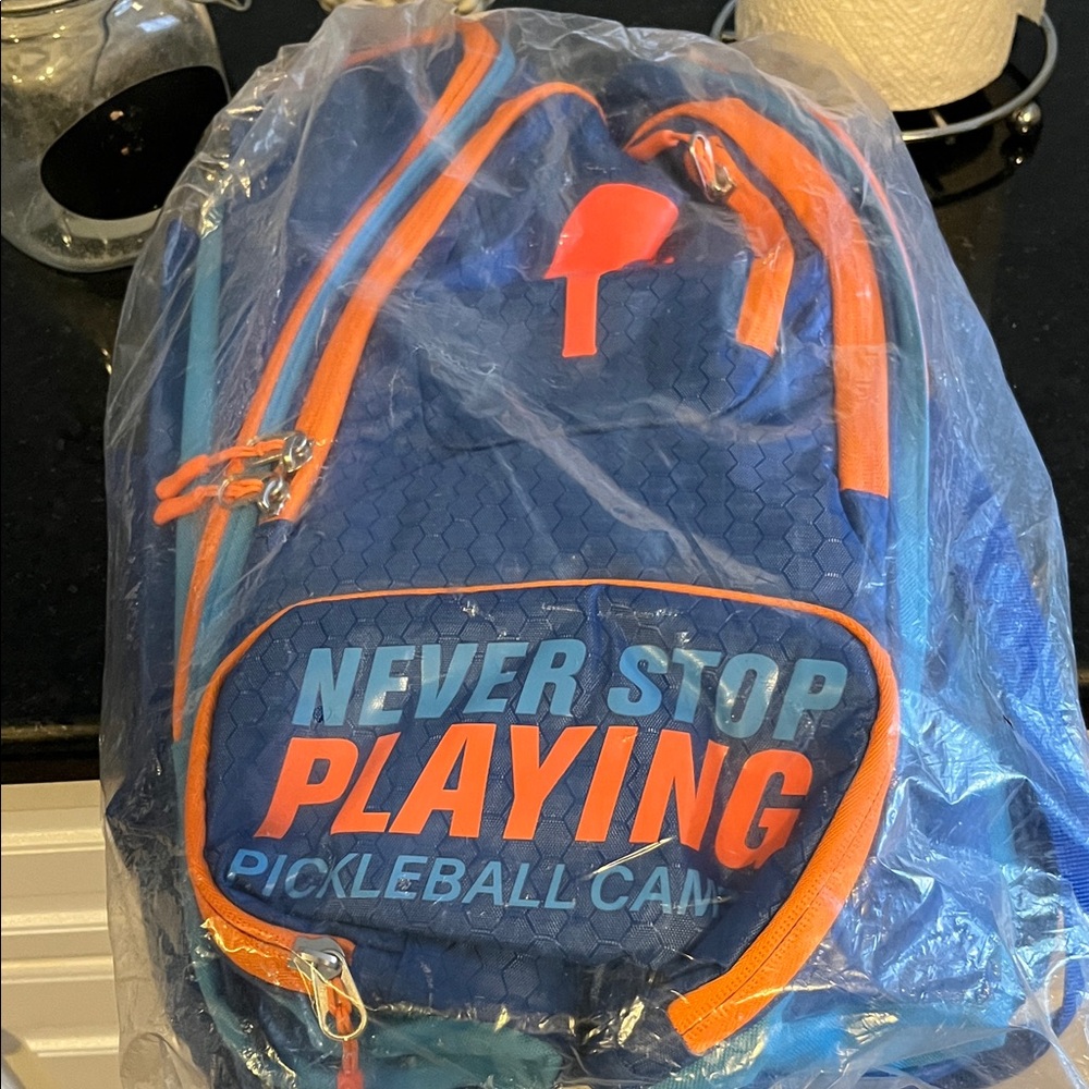 Blue and Orange Pickleball Backpack
